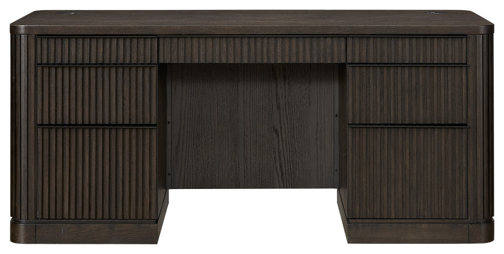 Contemporary Wood Credenza, Office Desk, Brown