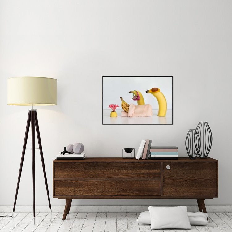"Sick Banana" Framed Canvas Giclee by Jacqueline Hammer, 37x25"