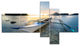Boat Docked at Beautiful Sunset, Seashore Canvas Art Print, 60"x32", 5 panels