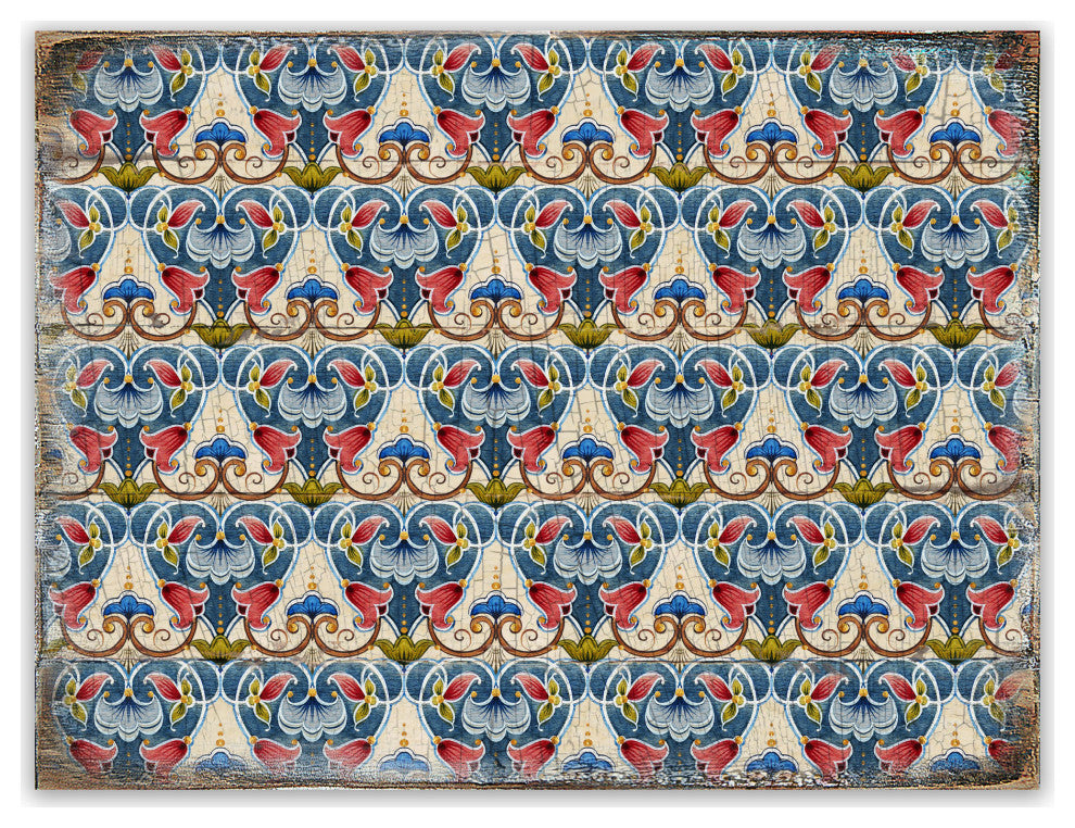 Decorative Pattern Wooden Block, 12"x9"