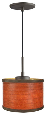 Ava 1-Light Mini Pendant, Bronze, Veneer/Brulee