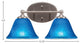 Capri 2-Light Bath Bar, Brushed Nickel/Blue Italian
