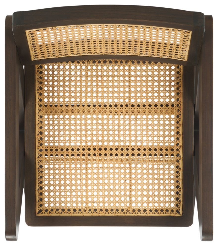 Safavieh Couture Tyrrell Rattan Dining Chair, Walnut/Natural