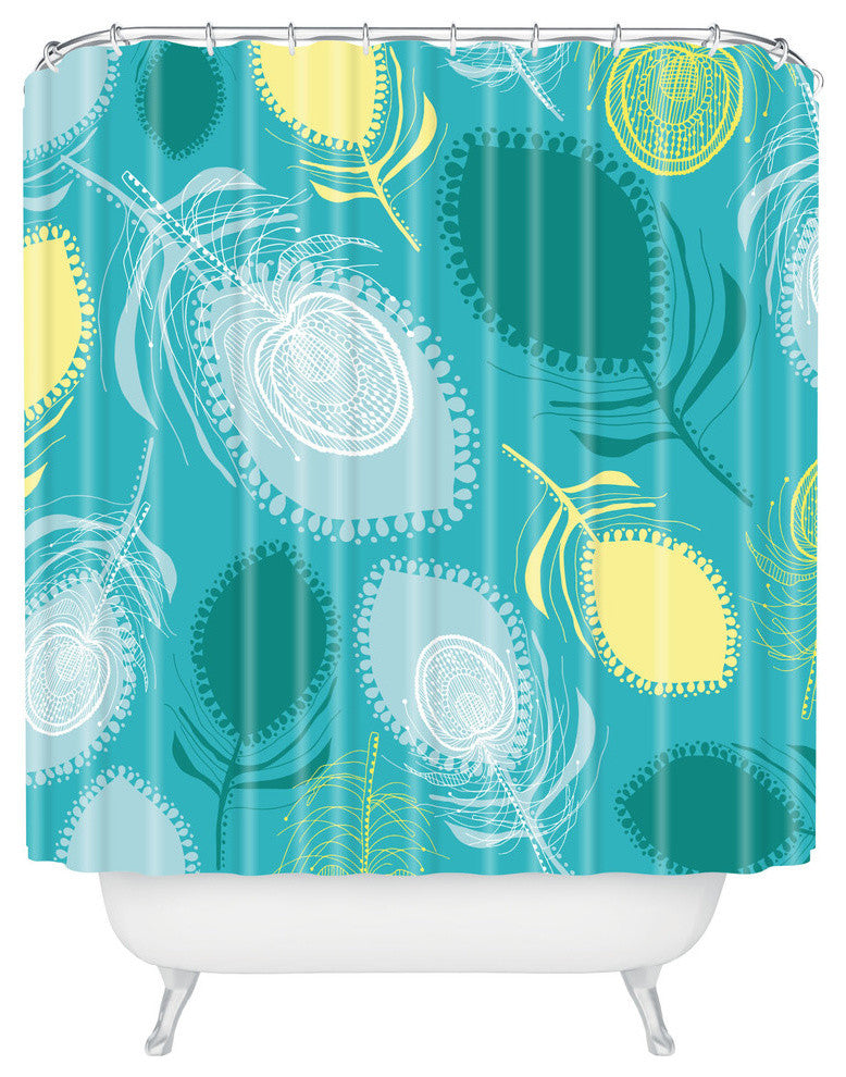 Rachael Taylor Electric Feather Shapes Shower Curtain