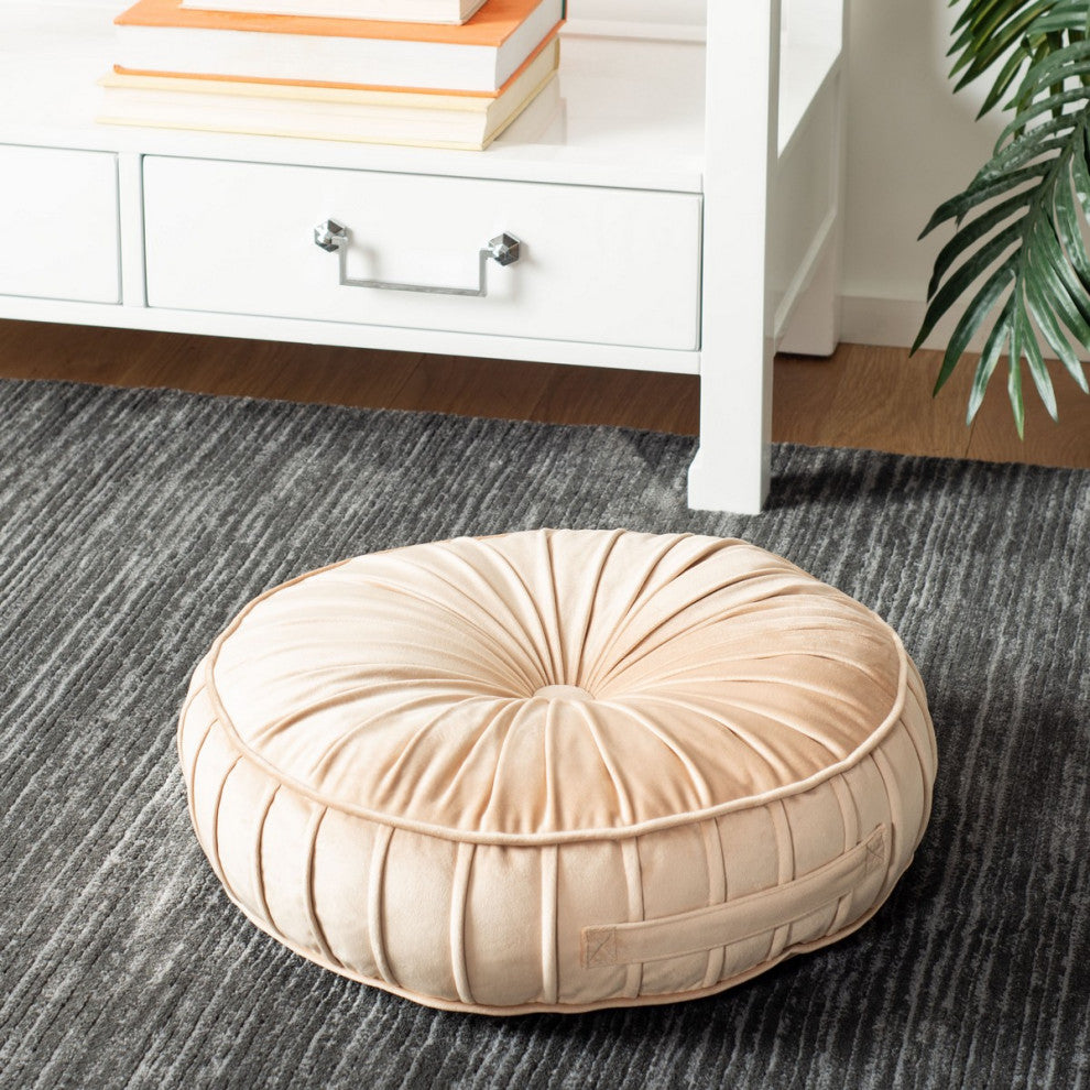 Safavieh Clary Floor Pillow Champagne 18" X 18"