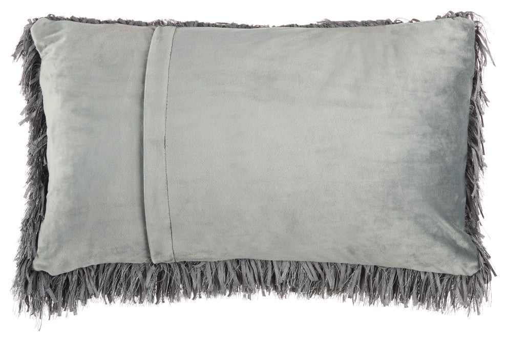 Mina Victory TL048 Throw Pillow, Charcoal, 14" x 24"