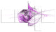 Purple on White Fractal Illustration, Abstract Canvas Print, 60"x32", 5 panels