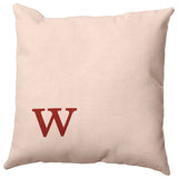 20"x20" Modern Monogram Decorative Throw Pillow, Maple Red