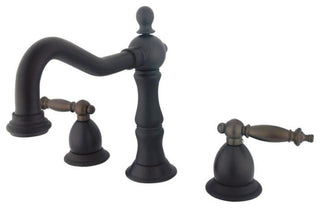 Heritage Two Handle 8" to 14" Widespread Lavatory Faucet with Brass Pop-up