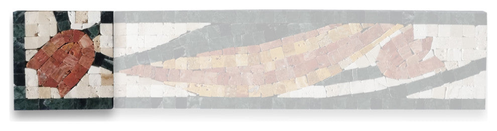 Magnifica Rose 3.1x3.1 Marble Mosaic Border Corner Tile Polished, 1 piece