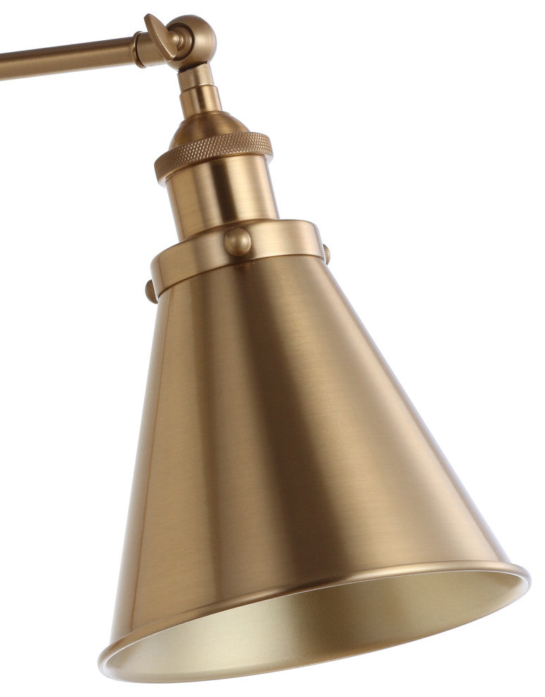 Rover Adjustable Classic Glam Arm Metal LED Wall Sconce, Brass Gold, Width: 30"
