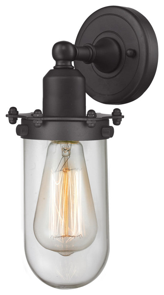 Innovations 900-1W-BK-CE231-BK-CL-LED Centri 1 Light Sconce, Matte Black