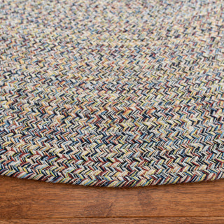 Safavieh Eclipse Collection BRD701M Rug, Blue/Ivory, 7' X 7' Round