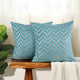 Jacquard Chenille Pillow Covers, 2-Piece Set, Turquoise, 20"x20"