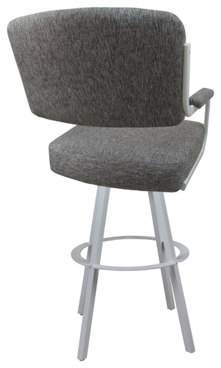 Swivel Metal Bar Stool on Warren Base, Mojave Gray/White, 26"