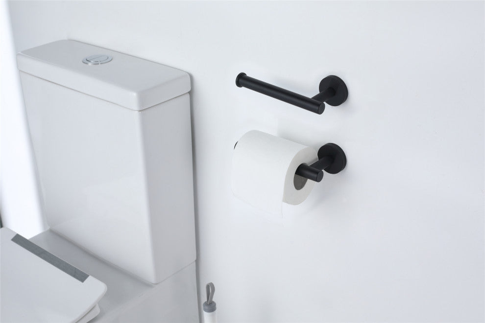 Elizabeth Wall Mounted Toilet Paper Holder in Matte Black (Set of 2)