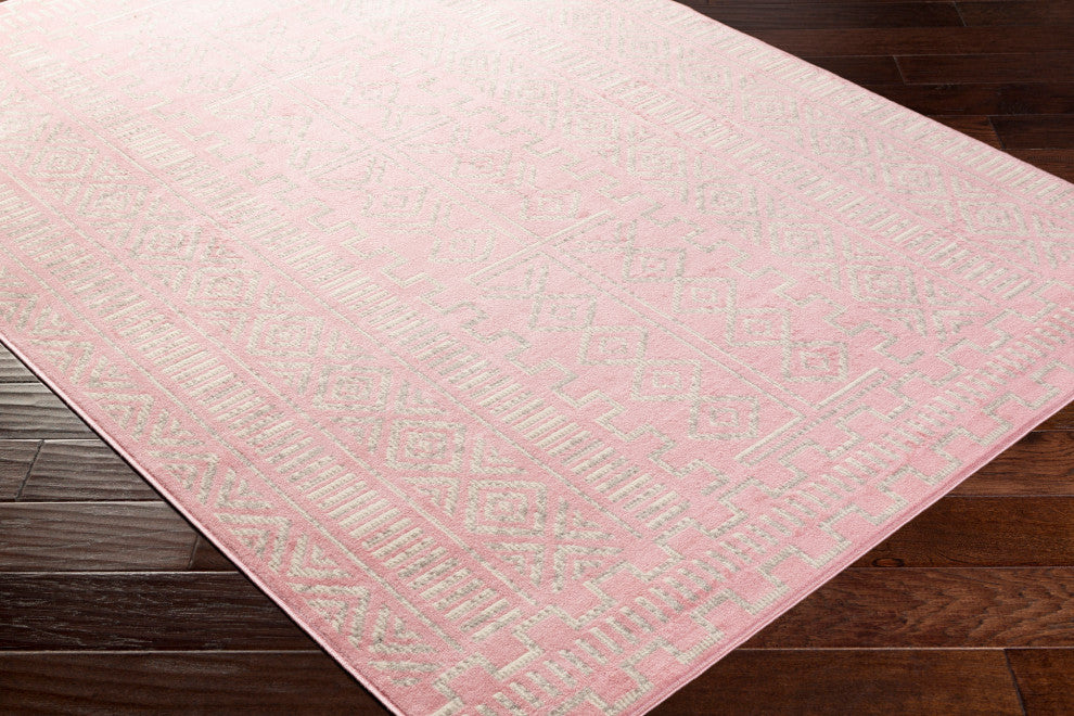 Surya Ustad UST-2308 7'10"x10'2" Rug, Pale Pink/Medium Gray/Cream