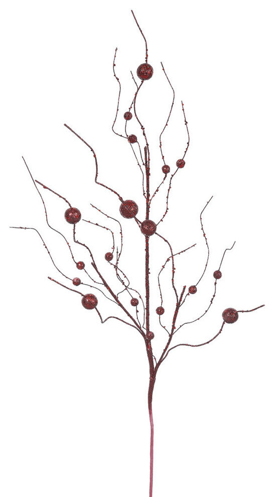Vickerman 37" Glitter Ball Spray, Set of 6, Burgundy