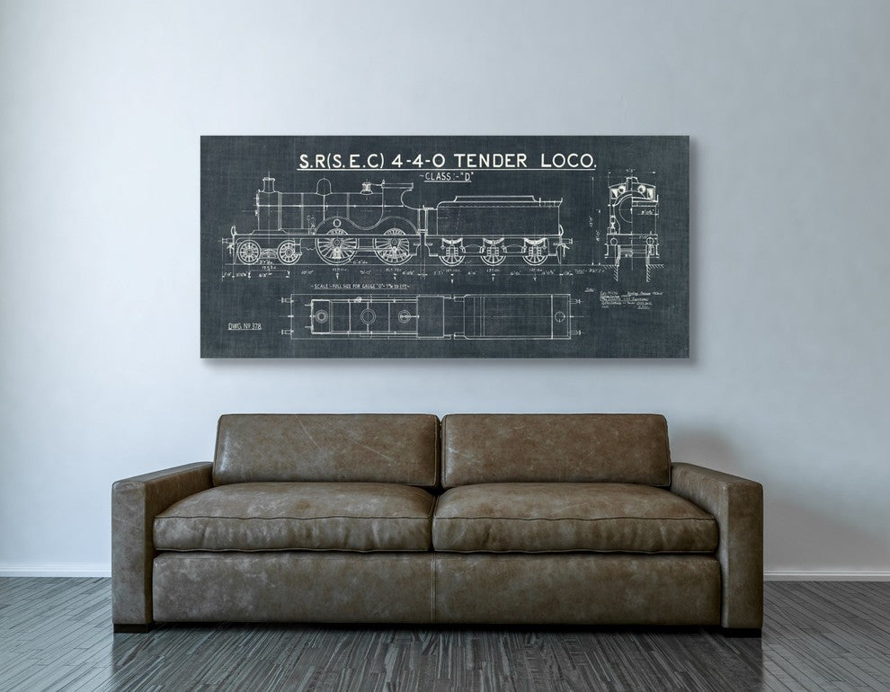 Epic Graffiti "Train Blueprint II" Giclee Canvas Wall Art, 30"x60"
