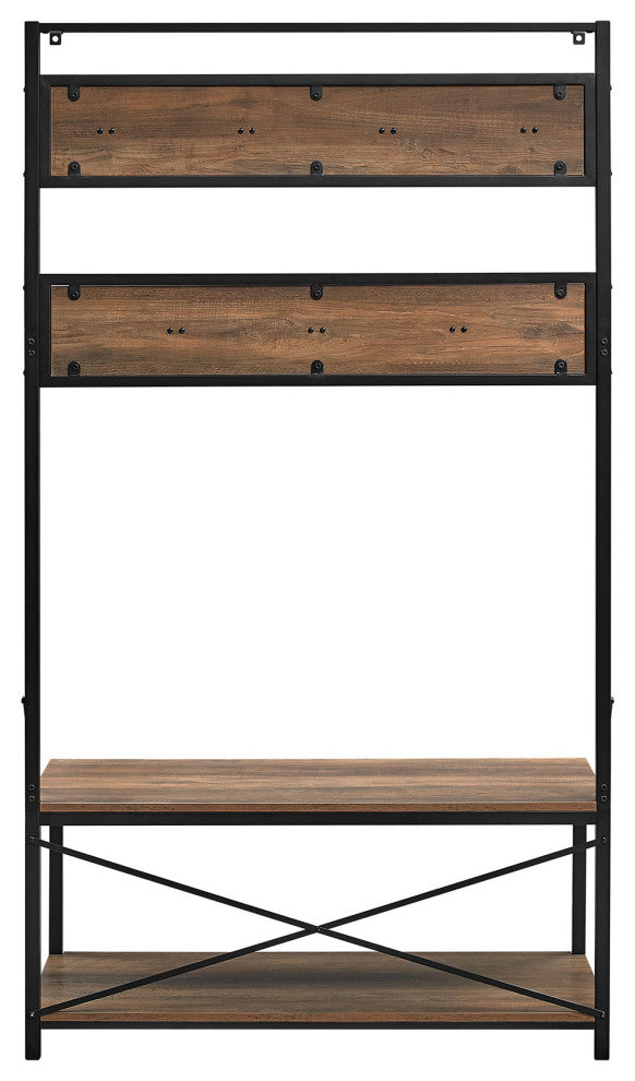 James Allan WEIF21294 Rustic Industrial 40" W Entryway Hall Tree - Driftwood