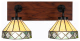 Oxbridge, Bath Bar, Matte Black & Painted Distressed Metal, 7" Diamond Peak