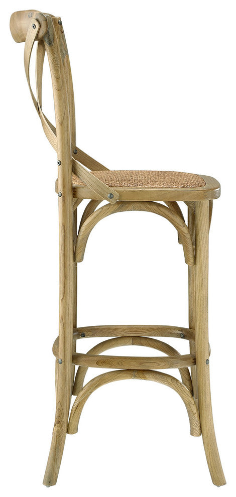 Modern Urban Contemporary Bar Stool, Brown Wood