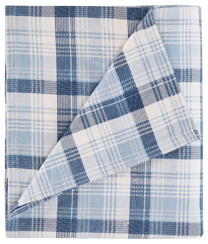 Woolrich Flannel Cotton Flannel Winter Sheet Set, Blue Plaid