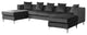 Ryan Dark Gray Velvet Double Chaise Sectional Sofa with Nail-Head Trim