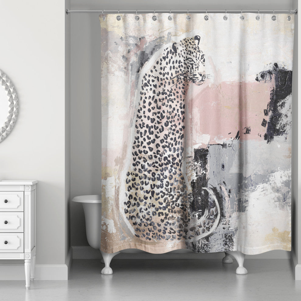 Jungle Cat Abstract II 71"x74" Shower Curtain