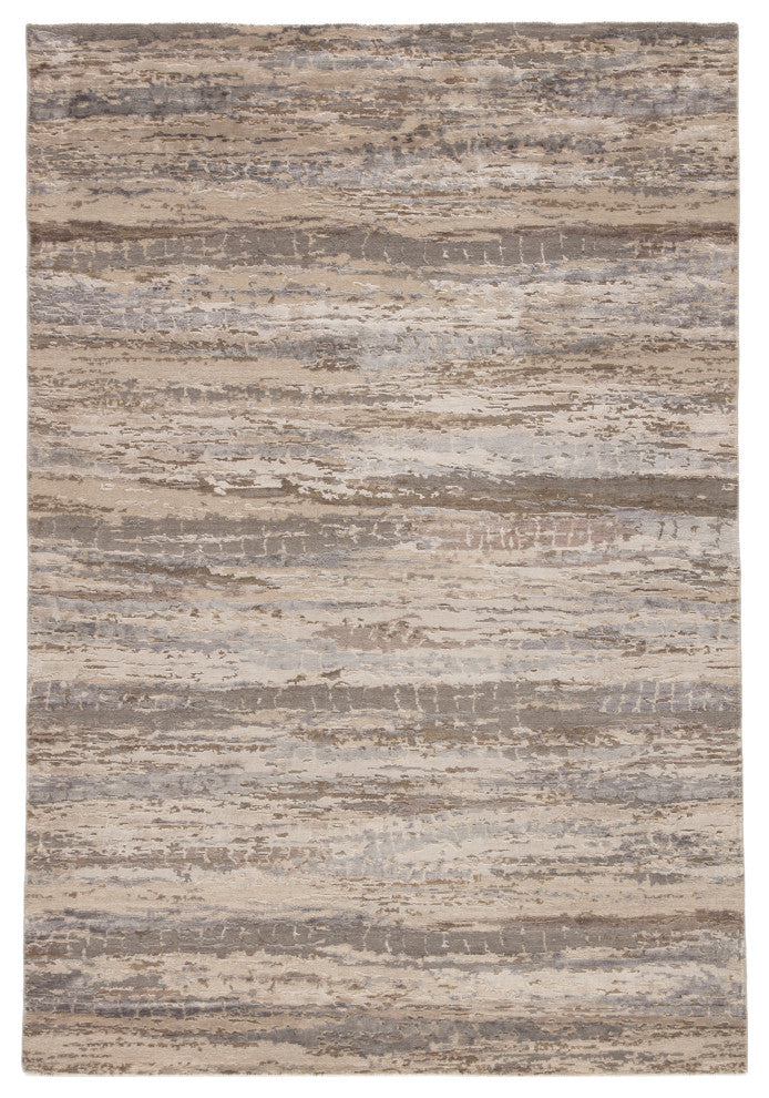 Kavi by Jaipur Living Bandi Knotted Abstract Blue/Gray Area Rug, 5'6"x8'