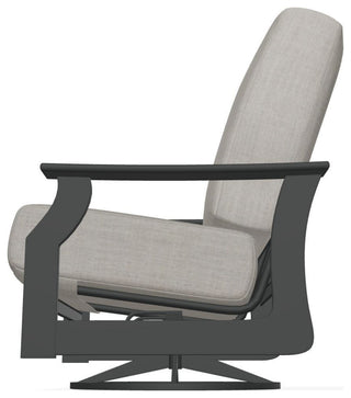 St. Catherine Deep Seat Outdoor Swivel Rocker, Cast Silver/Graphite