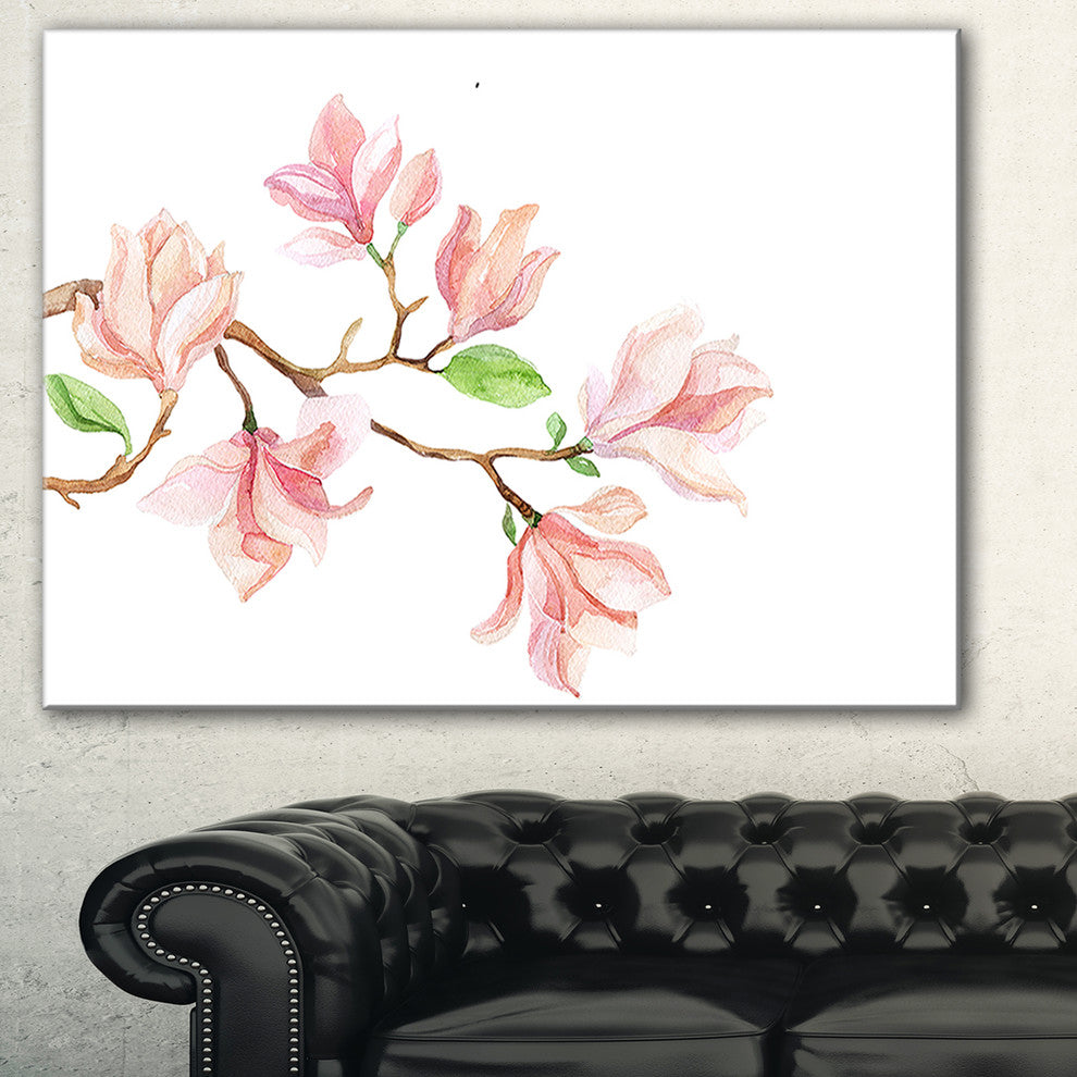 "Mongolia Flower" Painting Watercolor Floral Art Canvas Print, 40"x30"