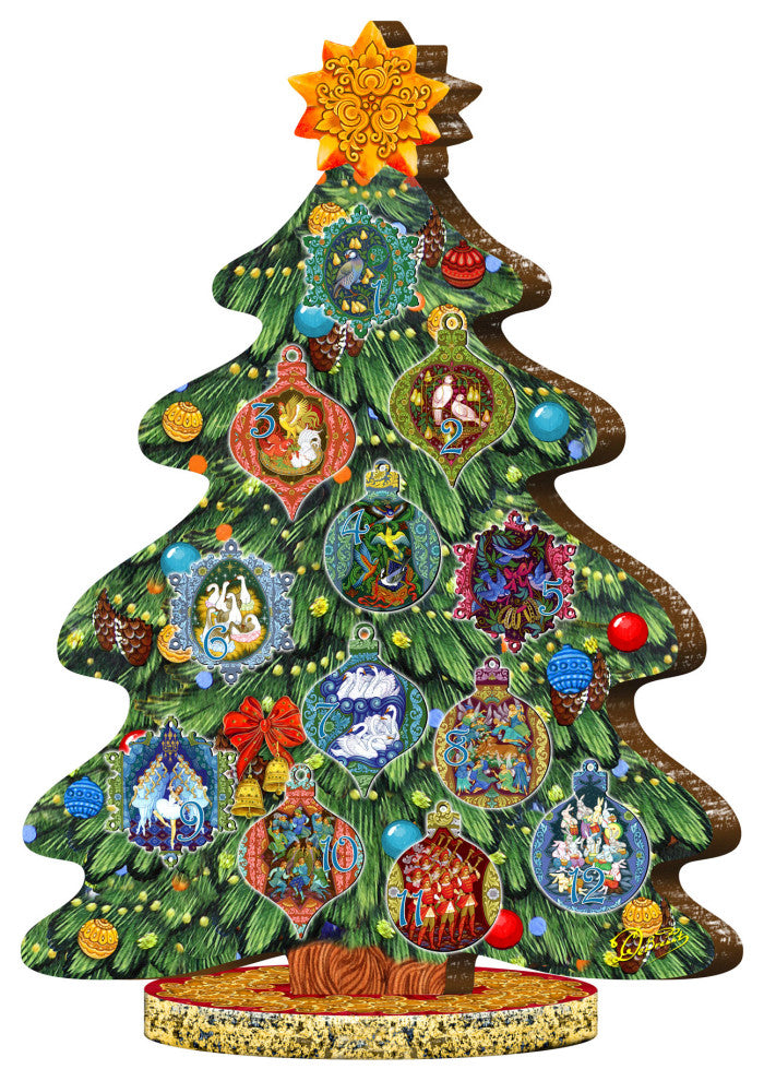 12 Days of Christmas Decorated Tree by G. DeBrekht