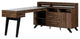 Pemberly Row L-Shaped Desk with Power Bar Natural Walnut Pemberly Row