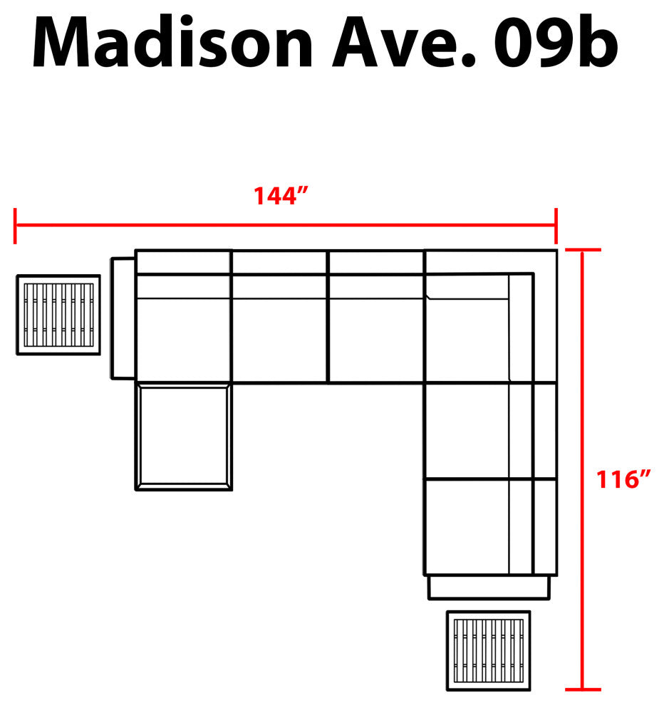 kathy ireland Madison Ave. 9 Piece Aluminum Patio Furniture Set 09b, Snow
