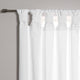 BANDTAB -Thermal Insulated Blackout Knotted Tab Curtain Set, White, 52" W X 96"