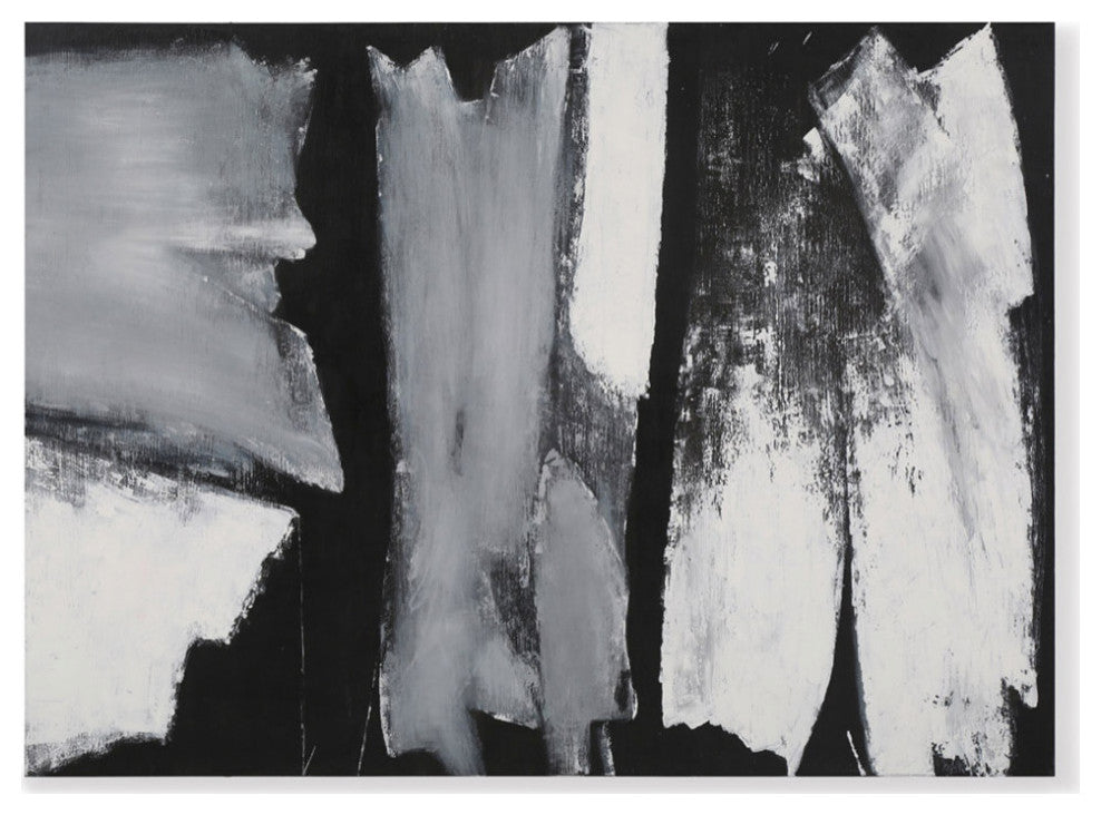Broken Negative Modern Hand Painted Canvas Abstract Art - 96" x 70"