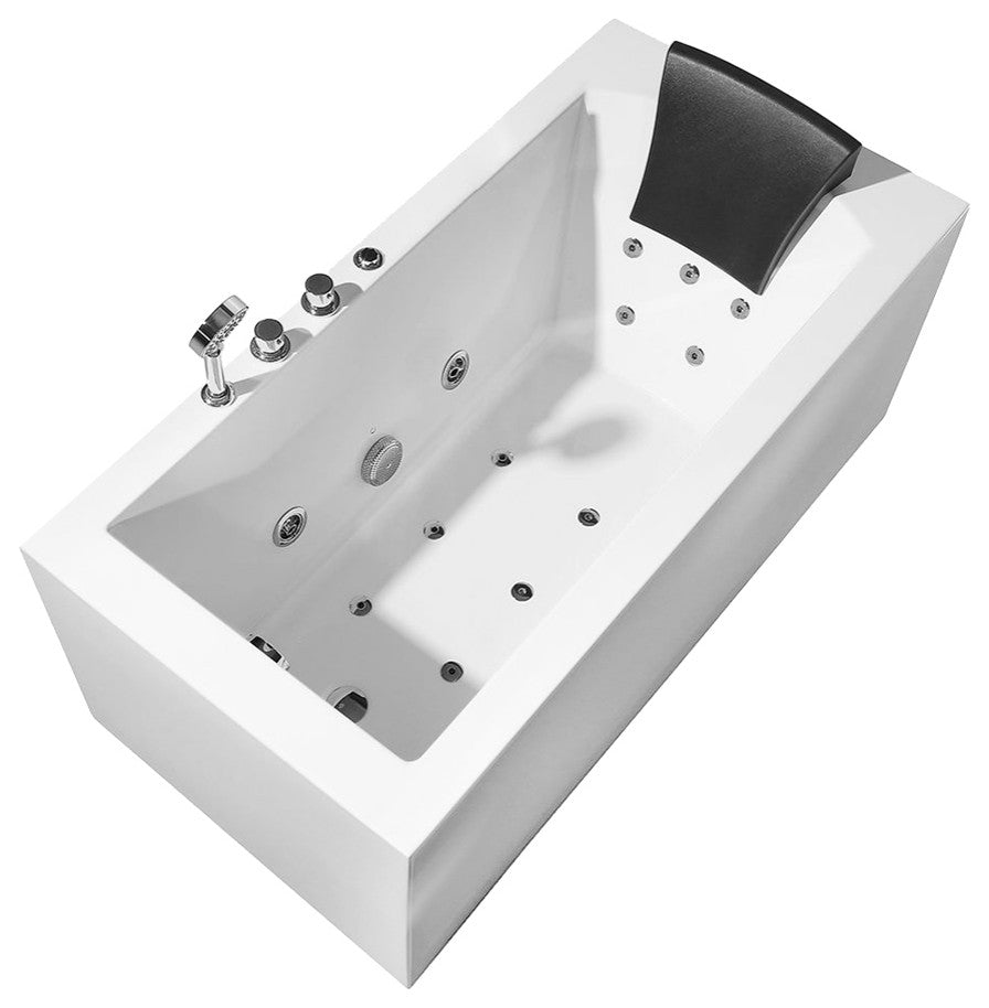 ARIEL Platinum 59" Left Drain Rectangular Alcove Whirlpool Bathtub
