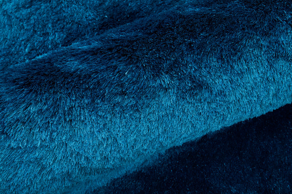 Weave & Wander Melba Plush Shag Rug, Teal, 4'9"x7'6"