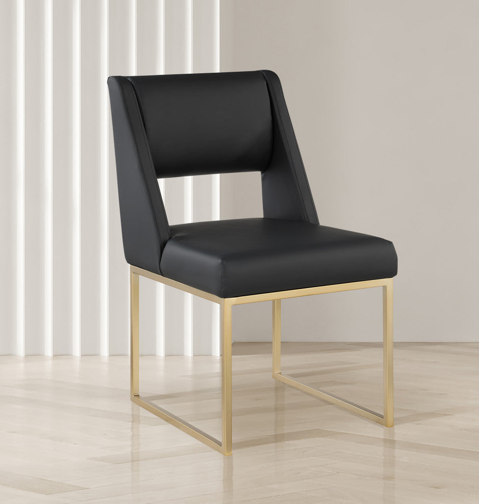 Jayce Faux Leather Dining Chair, Set of 2, Black