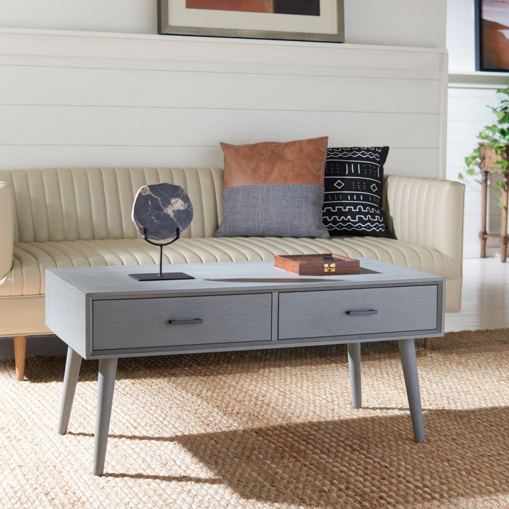 Safavieh Mozart Mid Century Coffee Table, Distressed Grey