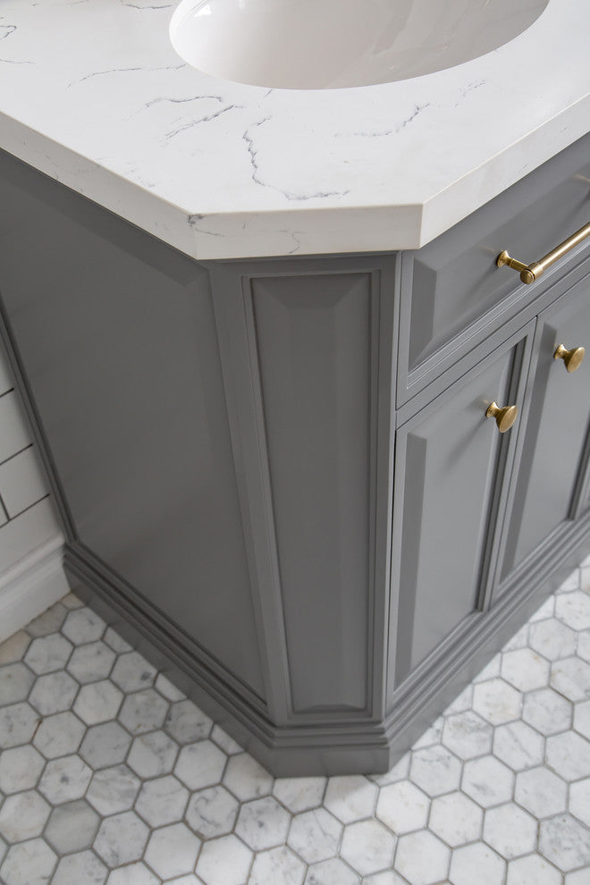 60" Palace Collection With Hardware, Satin Brass Finish, Cashmere Gray, F2-0012