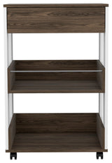 Dundee Kitchen Cart/White, White/Dark Walnut