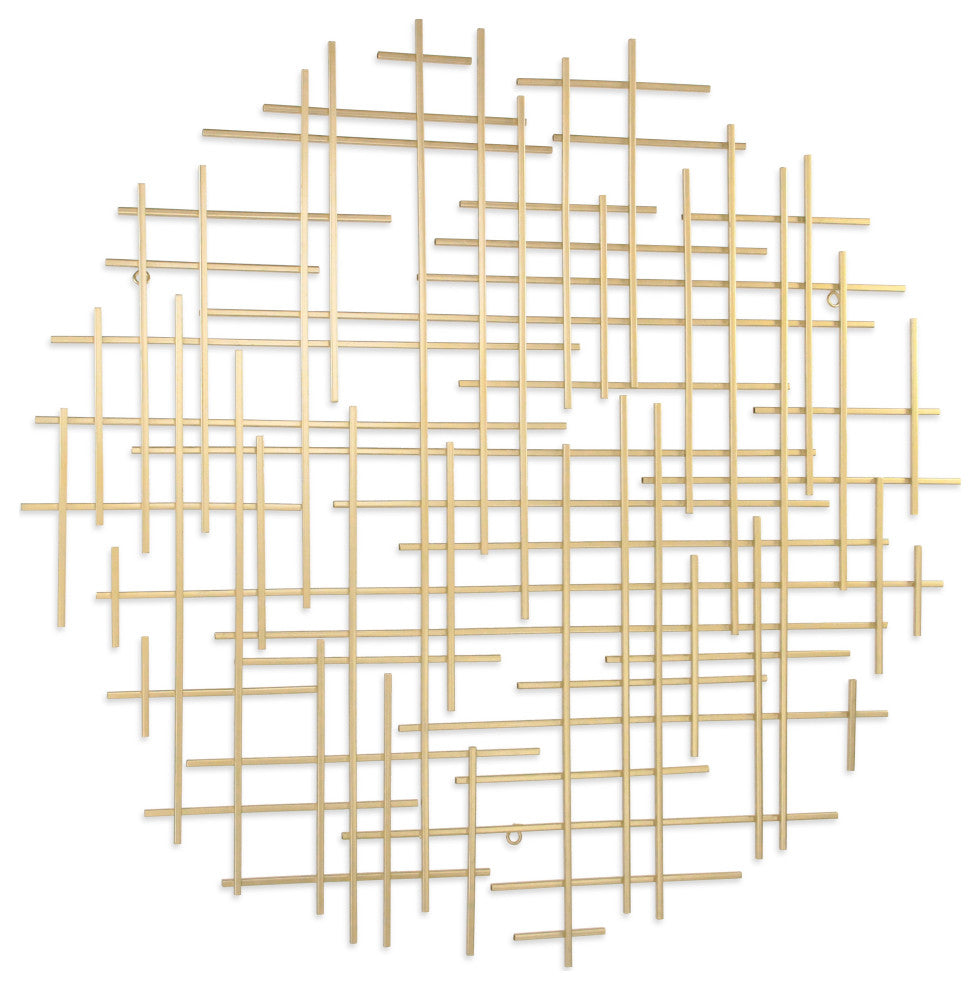 Iquara Large Gold Round Metal Wall Art