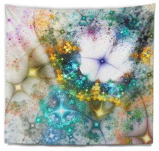 Blue Cosmic Black Hole. Abstract Wall Tapestry, 39"x32"