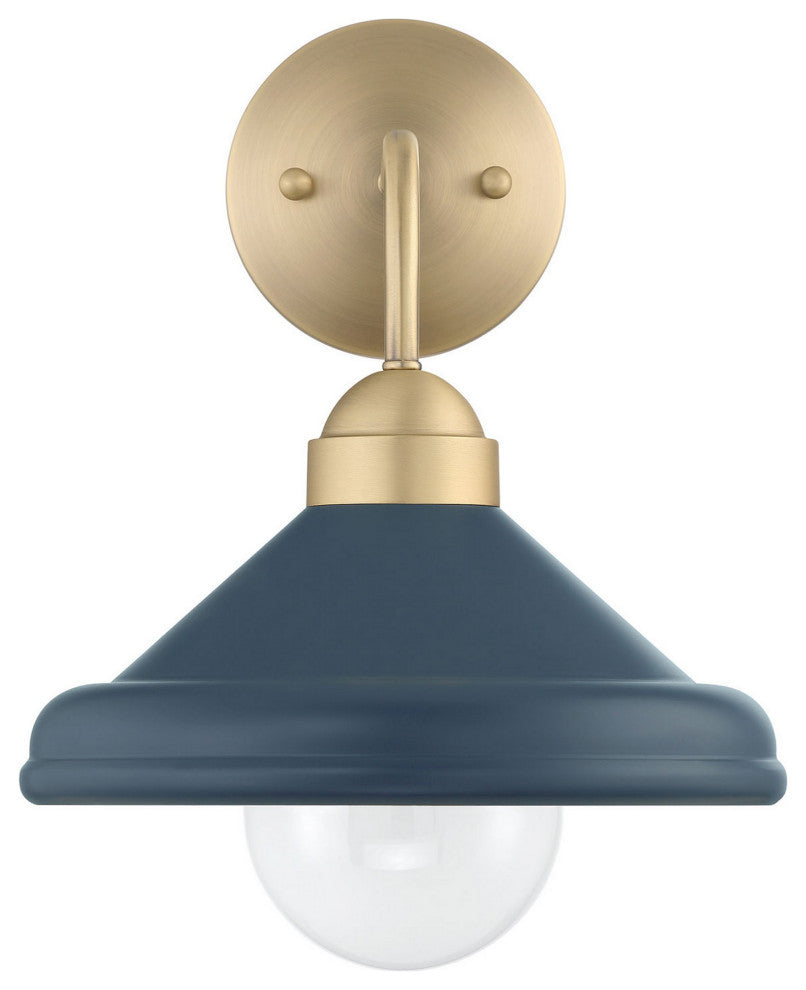 Brooks Matte Navy 10" Wall Sconce Barn Light with Bulb