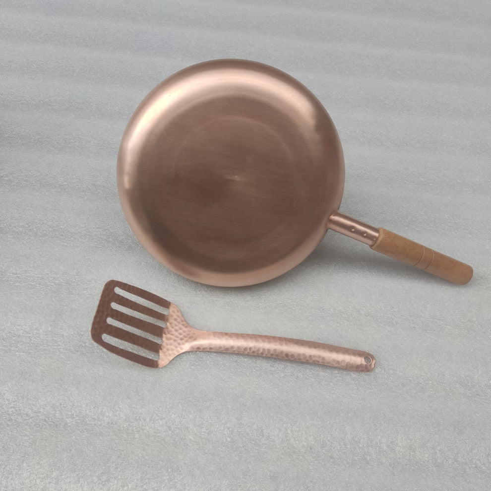 10x1.5" Round Plain Copper Pan with Spatula