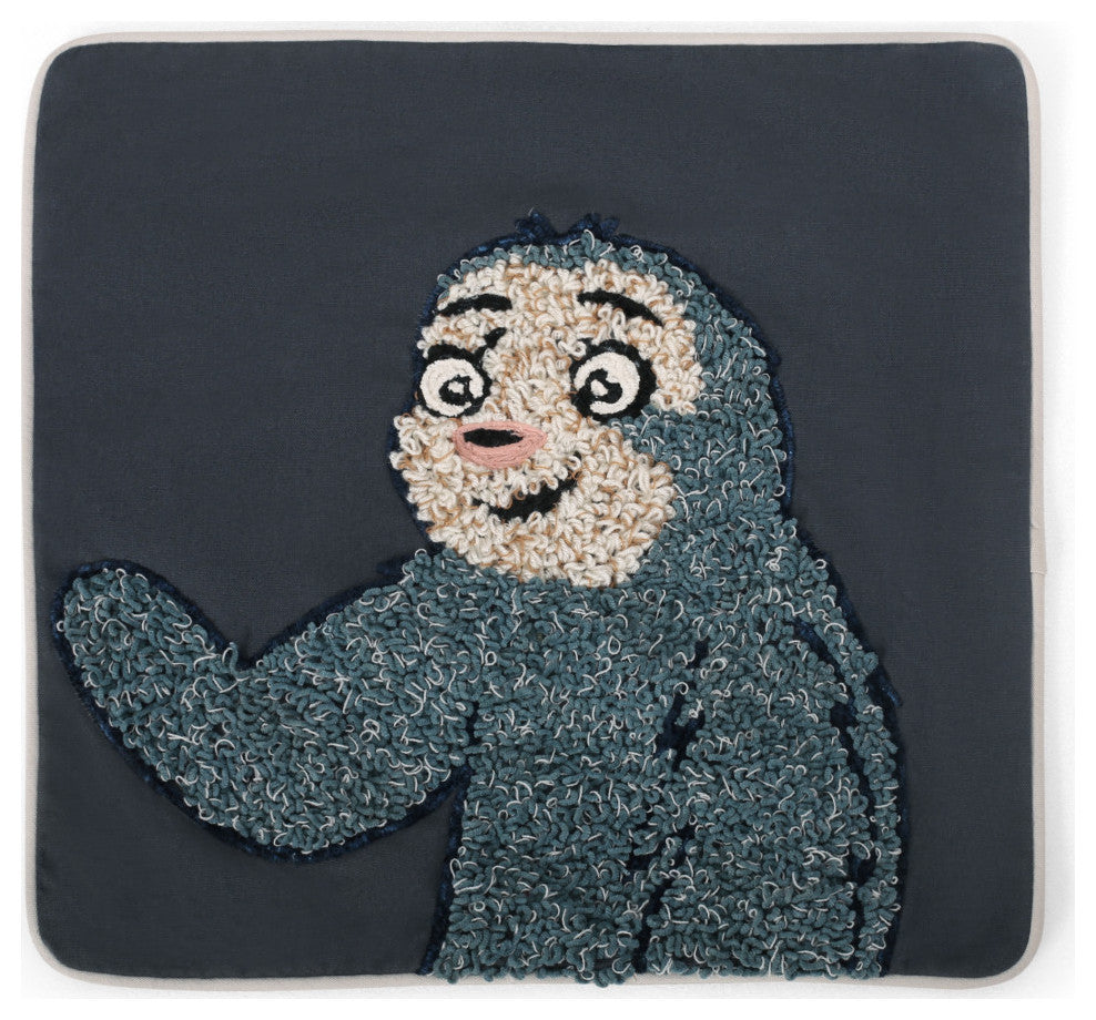 Gaskin Modern Handcrafted Fabric Sloth Pillow Cover, Single