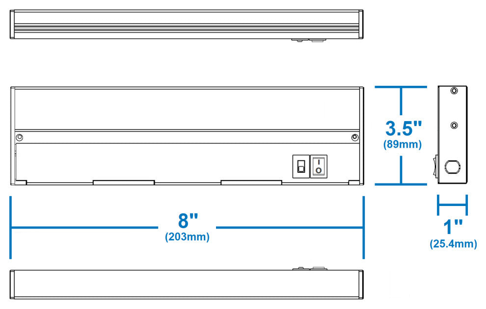 NUC-5 Series Selectable LED Under Cabinet Light, White, 8