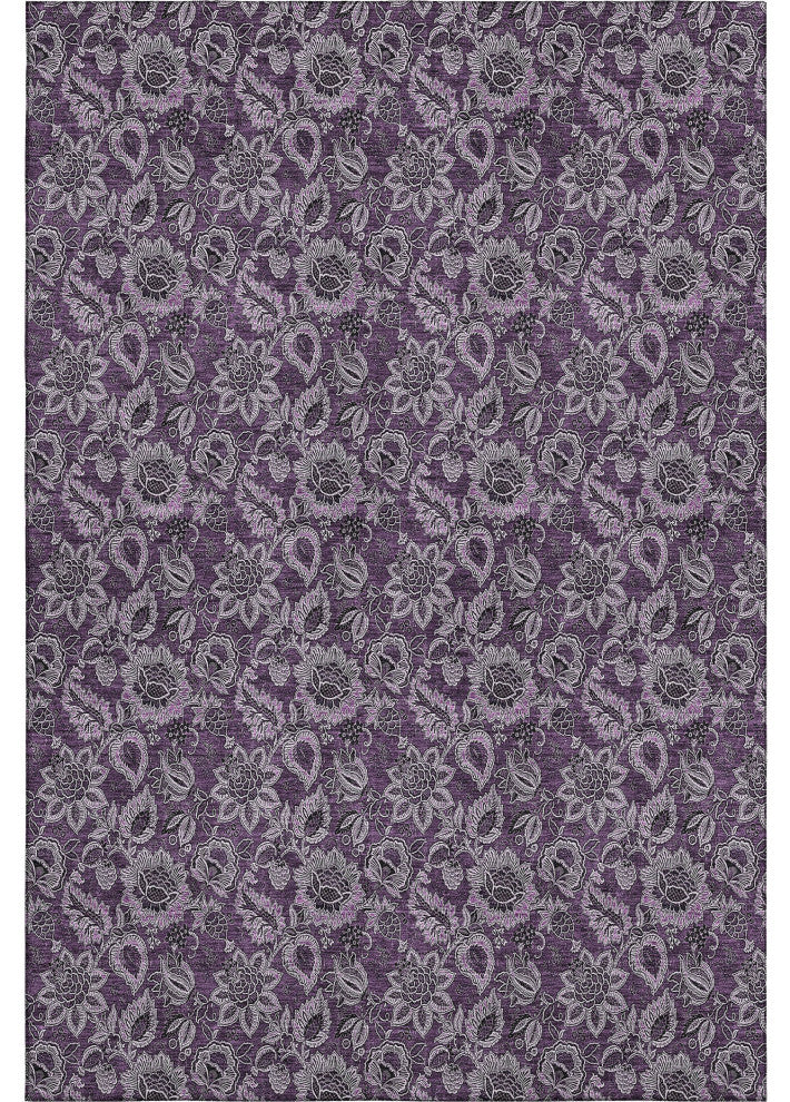 Premium Machine Washable Mayfield AMF661 Eggplant 8' x 10' Rug